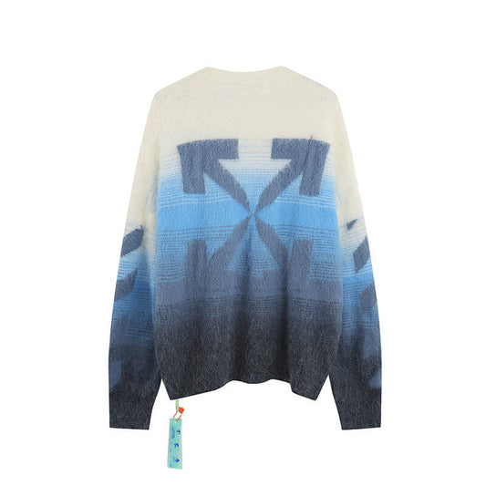 OFF WHITE BABY BLUE GRADIENT SWEATER