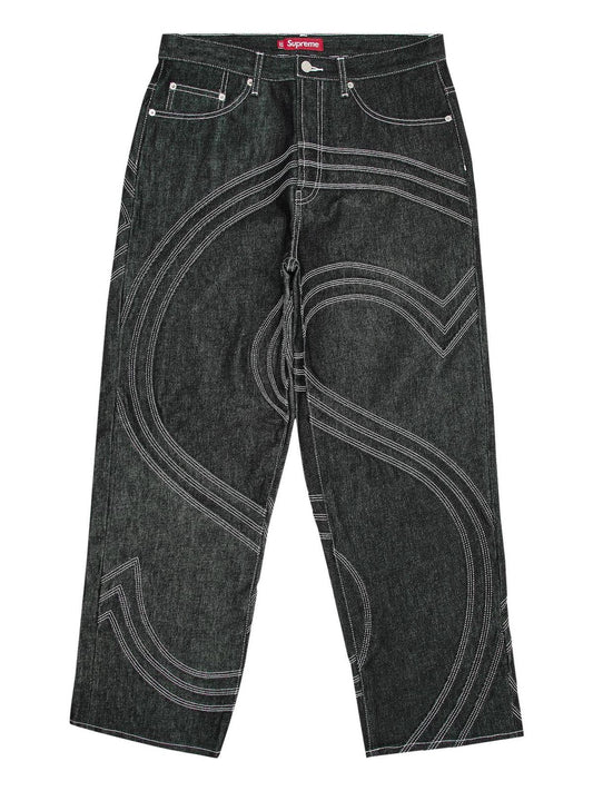 SUPREME S LOGO RIGID BAGGY JEAN