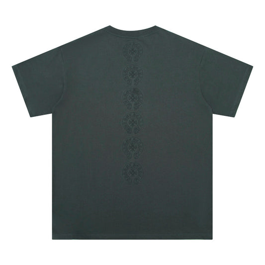 CHROME HEARTS MULTIPLE BACK LOGOS DARK GREEN T-SHIRT