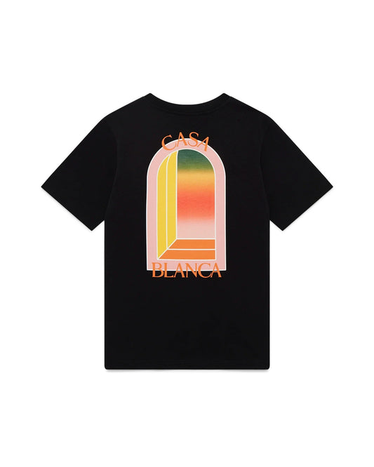CASABLANCA GRADIENT L ARCHE BLACK T-SHIRT
