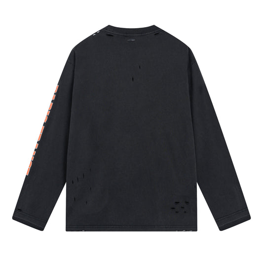 BALENCIAGA LONG SLEEVE MAISON FONDEE BLACK T-SHIRT