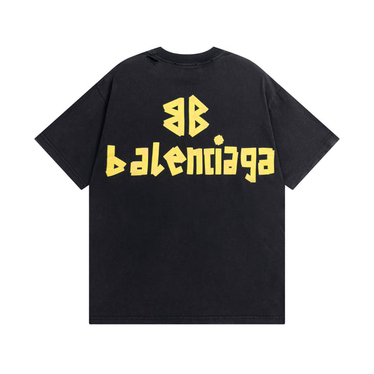 BALENCIAGA TAPE TYPE BLACK T-SHIRT