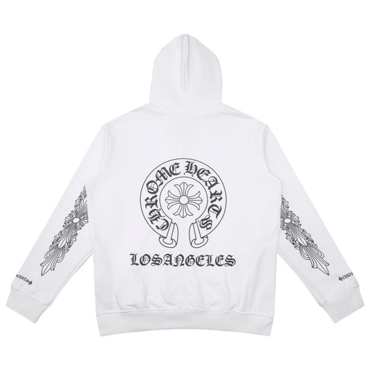 CHROME HEARTS LOS ANGELES ZIP WHITE HOODIE