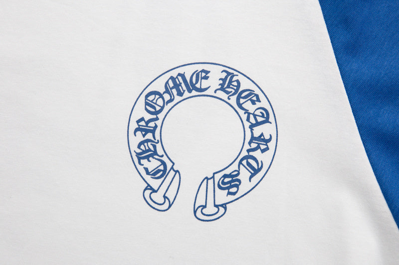 CHROME HEARTS LONG SLEEVE BLUE AND WHITE T-SHIRT