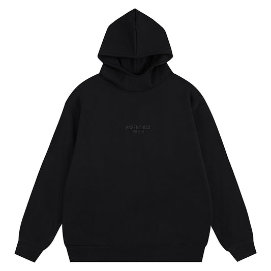 FEAR OF GODS ESSENTIALS CLOUD DANCER BLACK HOODIE