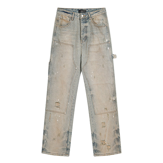 AMIRI CARPENTER STRAIGHT - LEG DISTRESSED JEANS