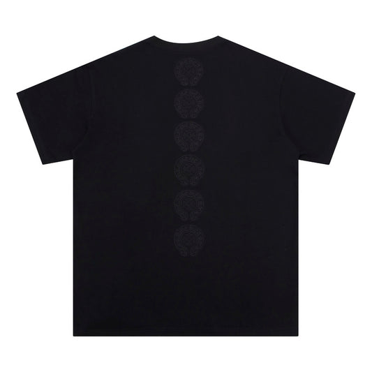 CHROME HEARTS MULTIPLE BACK LOGOS BLACK T-SHIRT