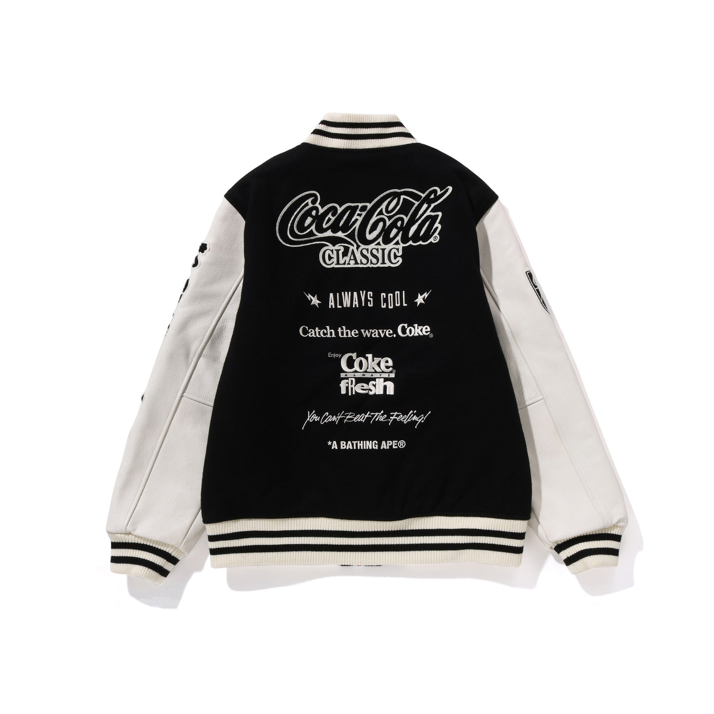 BAPE X COCACOLA BLACK VARSITY JACKET