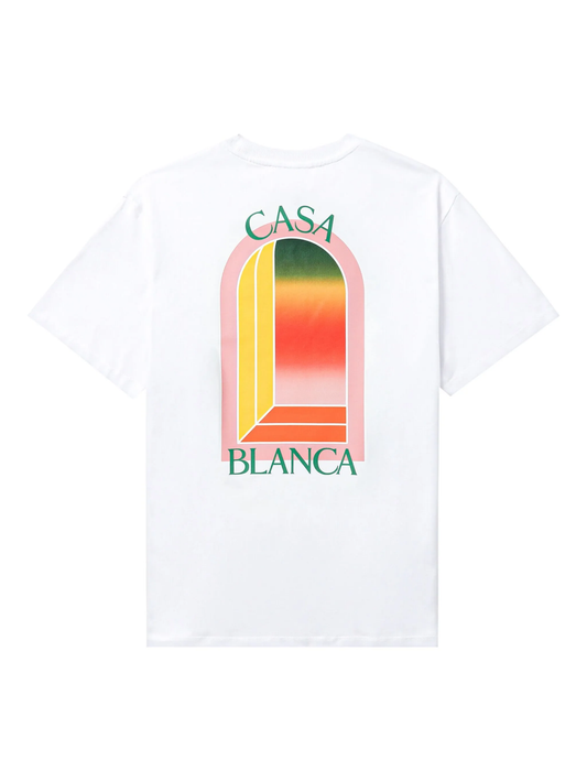 CASABLANCA GRADIENT L ARCHE WHITE T-SHIRT