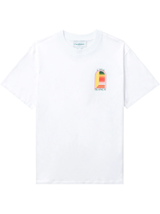 CASABLANCA GRADIENT L ARCHE WHITE T-SHIRT