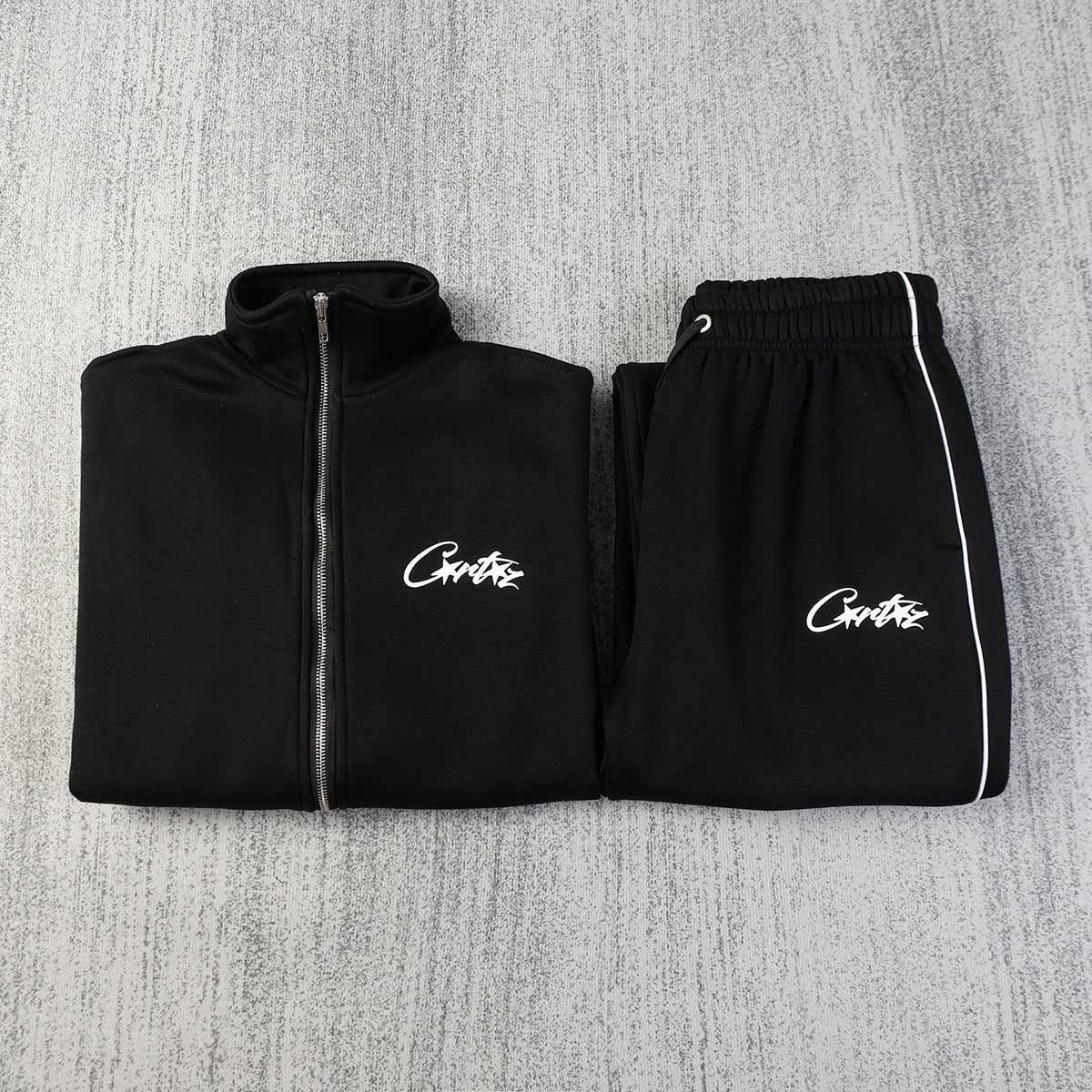 CORTEIZ BLACK AND WHITE TRACKSUIT