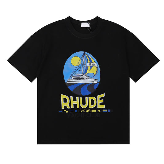 RHUDE YACHT CLUB BLACK T-SHIRT