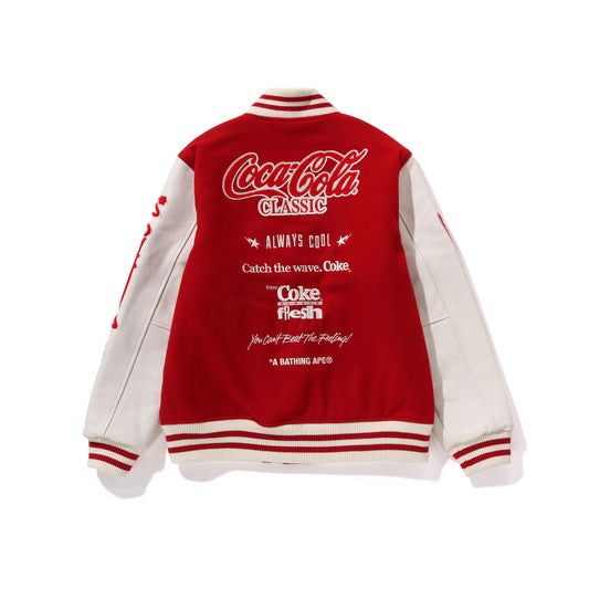 BAPE X COCACOLA RED VARSITY JACEKET