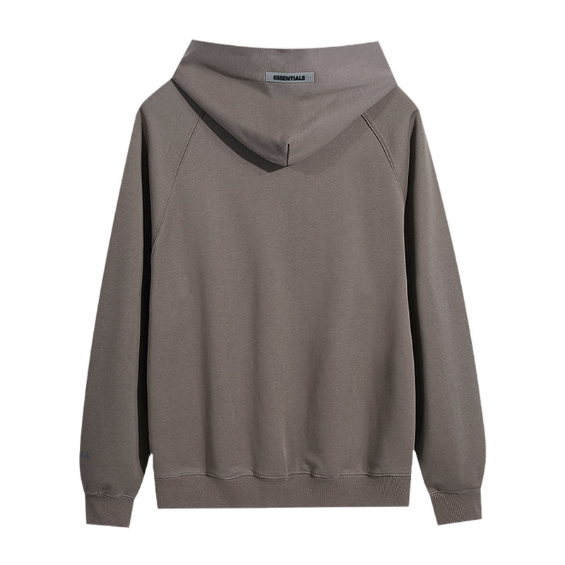 FEAR OF GODS ESSENTIALS APPLIQUE LOGO BROWN HOODIE