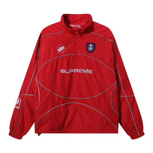 SUPREME FW24 WEEK11 REFLECTIVE PIPING RED PULLOVER