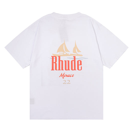 RHUDE MONACO SAILBOAT WHITE T-SHIRT