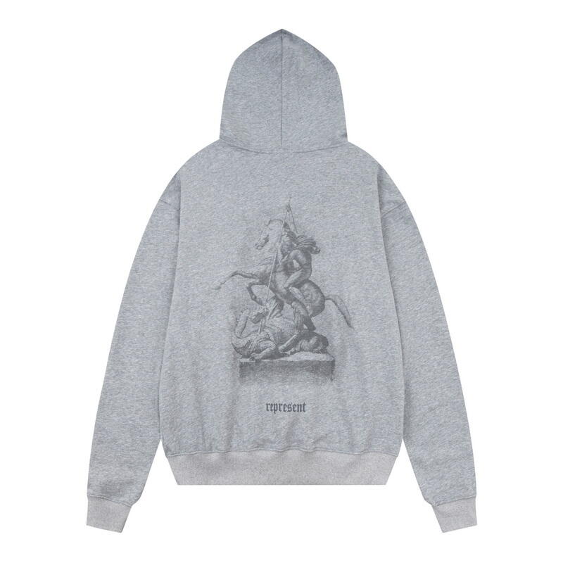 REPRESENT 247 GREY HOODIE