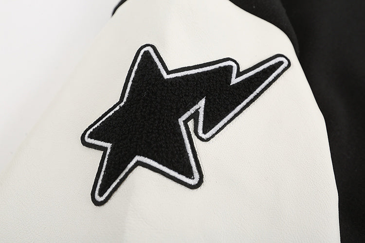 BAPE OVO BLACK AND WHITE VARSITY JACKET