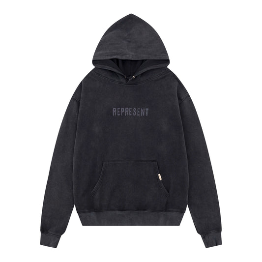 REPRESENT WASHED BLACK HOODIE