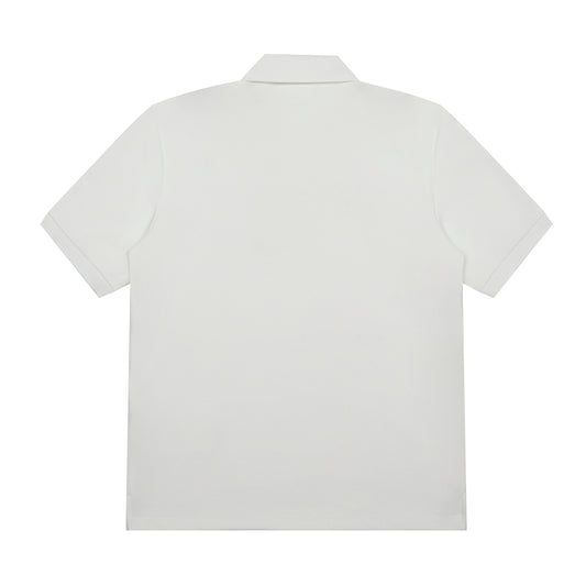 AMI PARIS WHITE AND RED POLO T-SHIRT