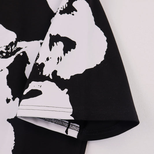 DENIM TEARS BLACK T-SHIRT BIG COTTON WREATH