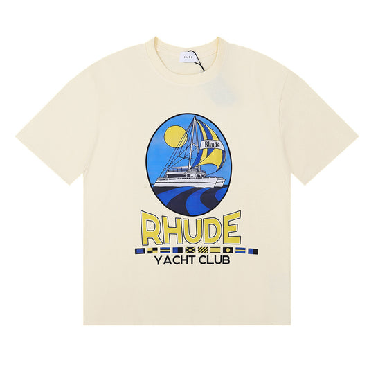 RHUDE YACHT CLUB BEIGE T-SHIRT