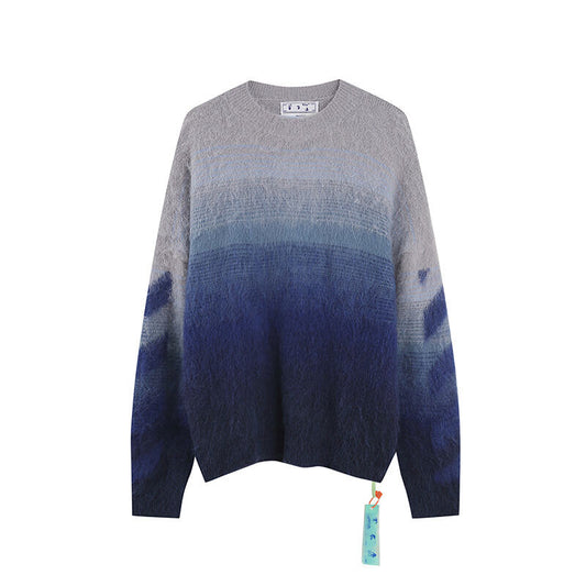 OFF WHITE BLUE GRADIENT SWEATER