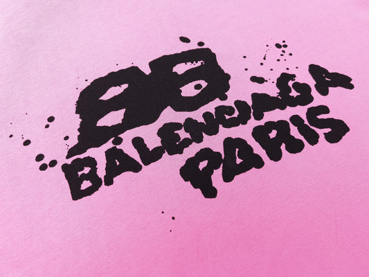 BALENCIAGA HAND DROWN PINK T-SHIRT