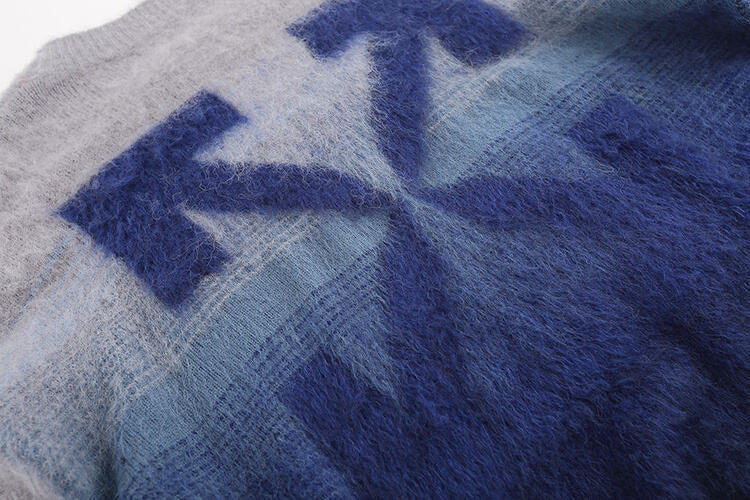 OFF WHITE BLUE GRADIENT SWEATER