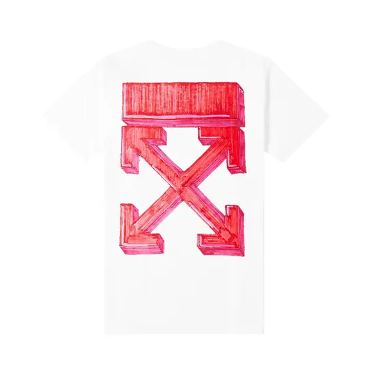 OFF WHITE MARKER ARROWS WHITE AND RED T-SHIRT