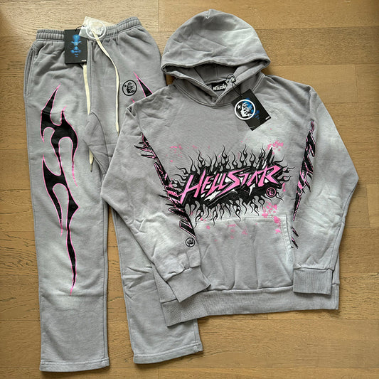 HELLSTAR FUTURE FLAME GREY-PINK PANTS