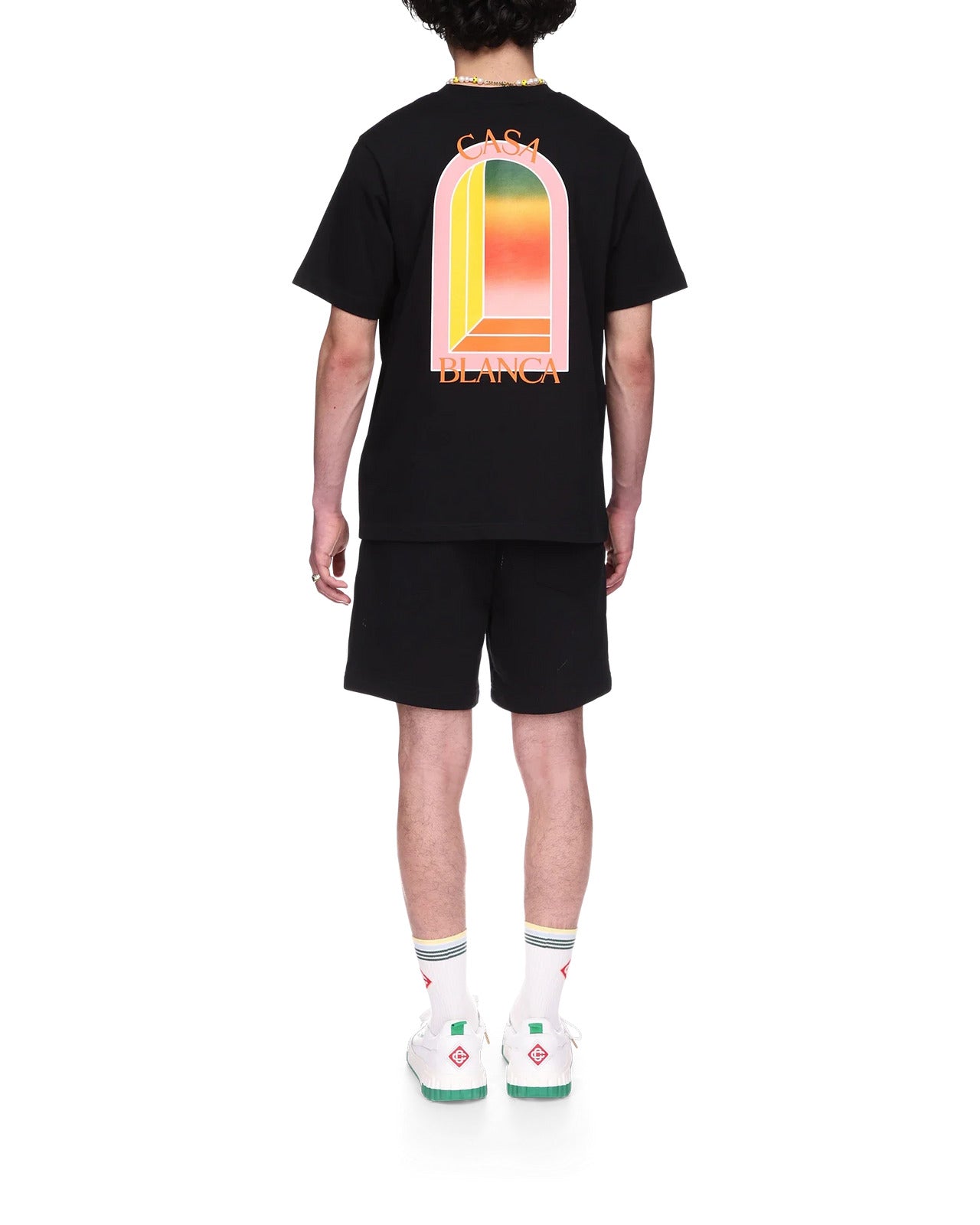 CASABLANCA GRADIENT L ARCHE BLACK T-SHIRT