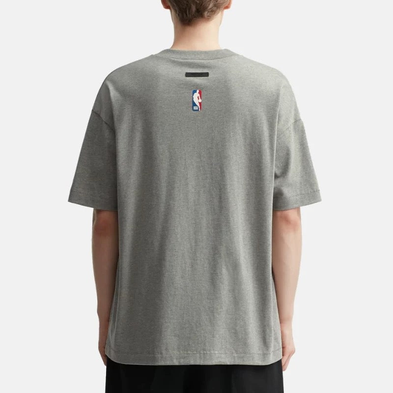 FEAR OF GODS ESSENTIALS NBA WARRIORS GREY TEE