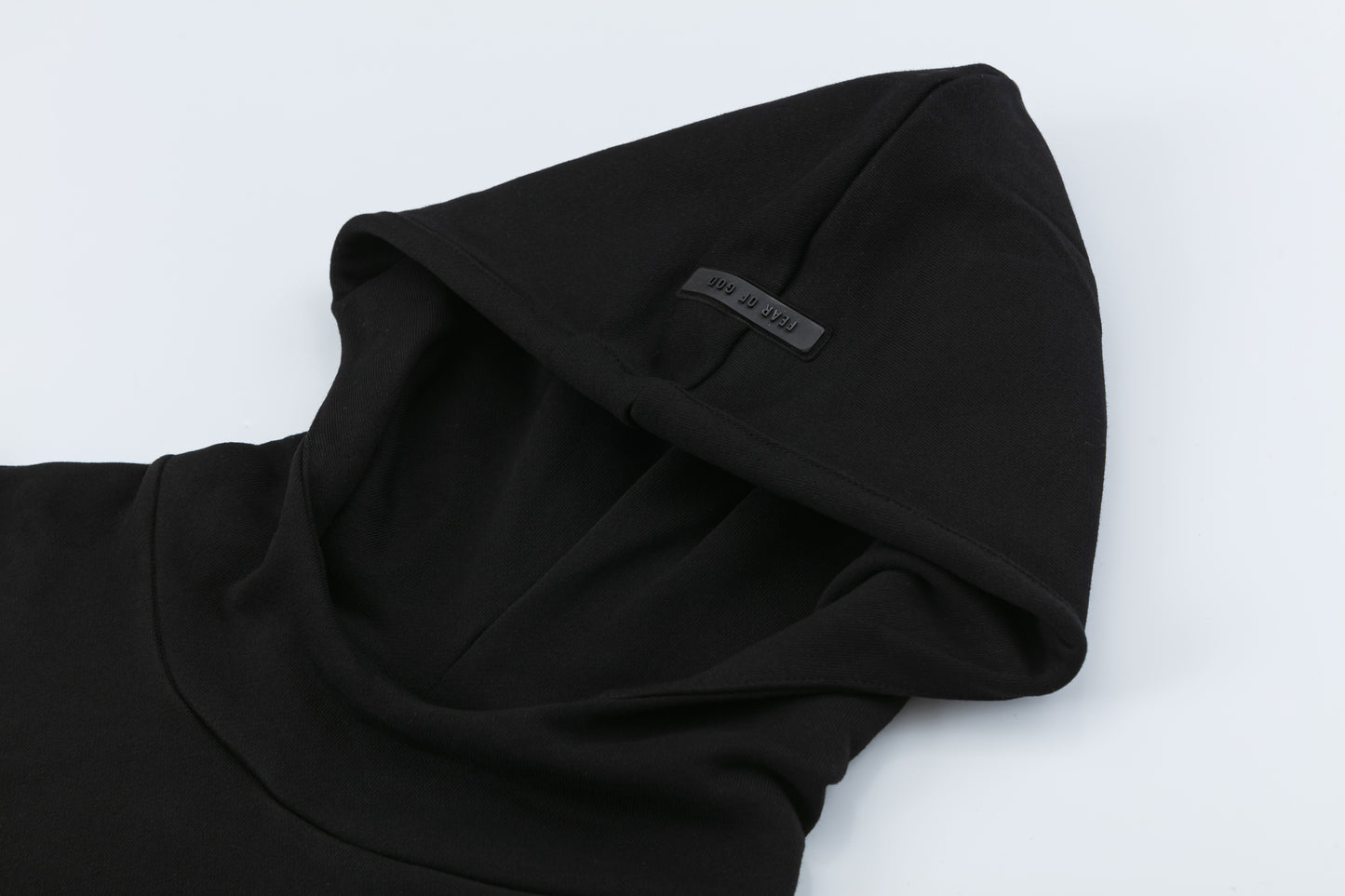 FEAR OF GODS ESSENTIALS NYLON FLECE BLACK HOODIE