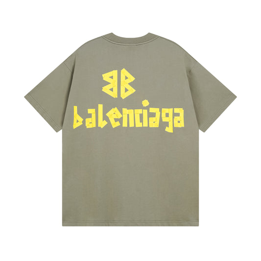 BALENCIAGA TAPE TYPE OLIVE T-SHIRT