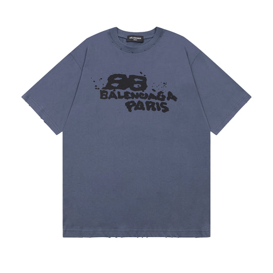BALENCIAGA HAND DROWN BLUE T-SHIRT