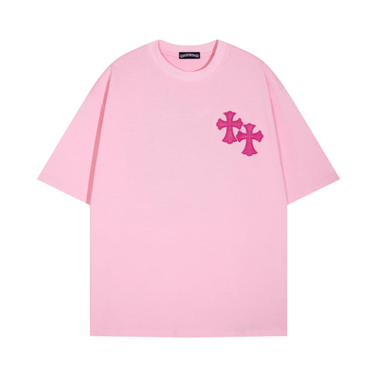 CHROME HEARTS PINK CROSS PINK T-SHIRT