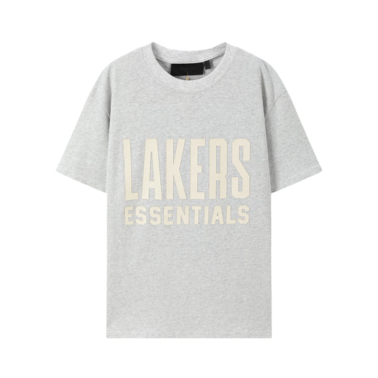 FEAR OF GODS ESSENTIALS NBA LAKERS GREY TEE