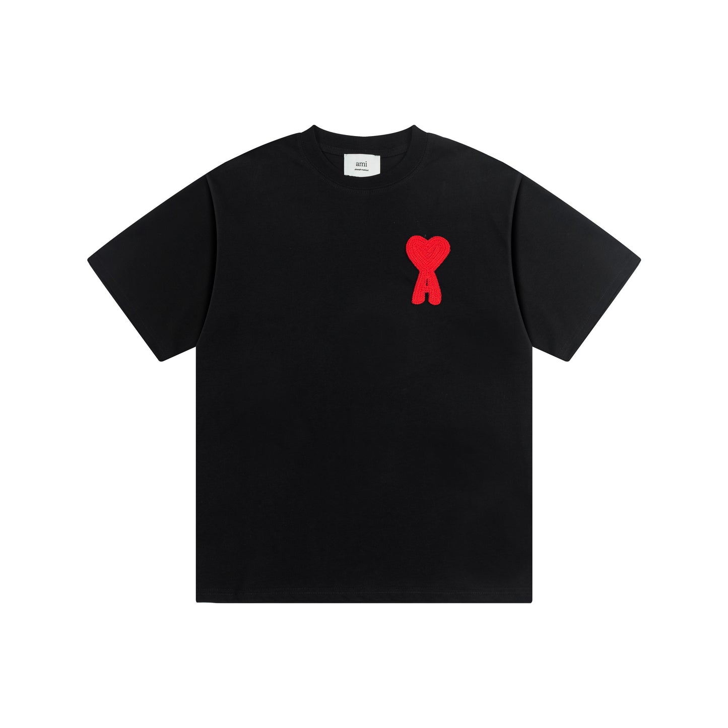 AMI PARIS BLACK AND RED T-SHIRT