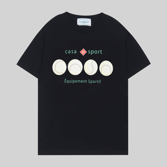 CASABLANCA CASASPORT BLACK T-SHIRT