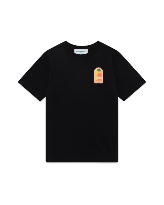 CASABLANCA GRADIENT L ARCHE BLACK T-SHIRT