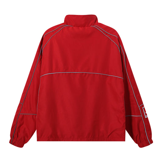 SUPREME FW24 WEEK11 REFLECTIVE PIPING RED PULLOVER