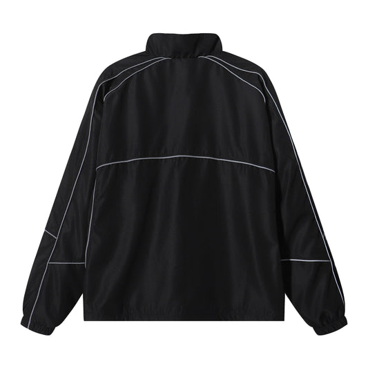 SUPREME FW24 WEEK11 REFLECTIVE PIPING BLACK PULLOVER