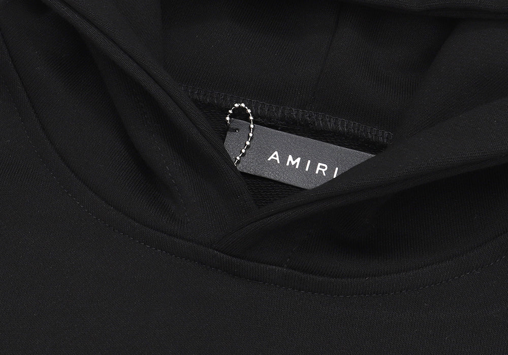 AMIRI STRAGGERED BLACK HOODIE