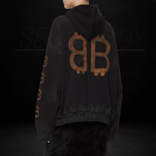 BALENCIAGA BITCOIN STAINED HOODIE