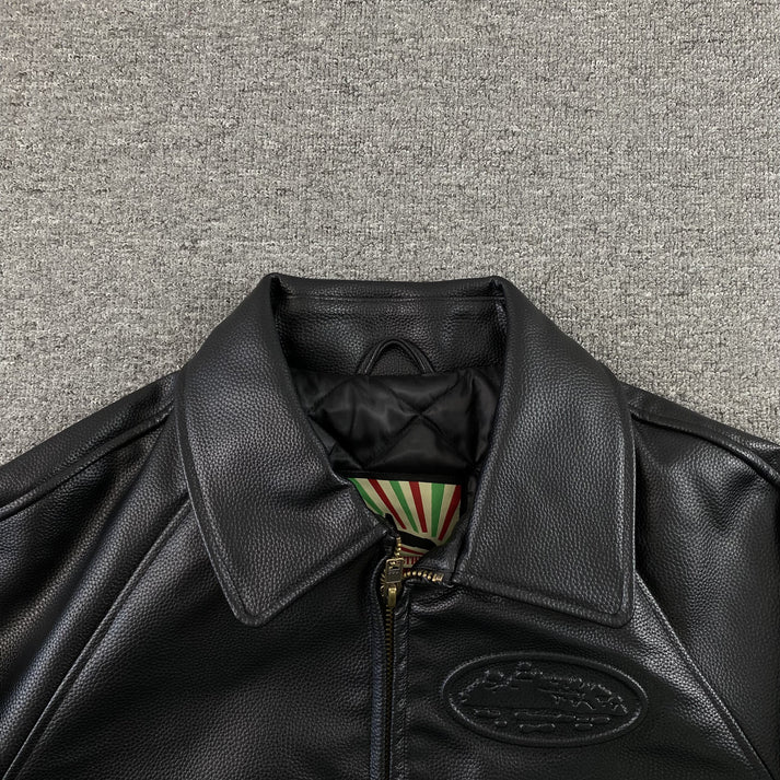 CORTEIZ LEATHER DA SKYDIVE BLACK JACKET
