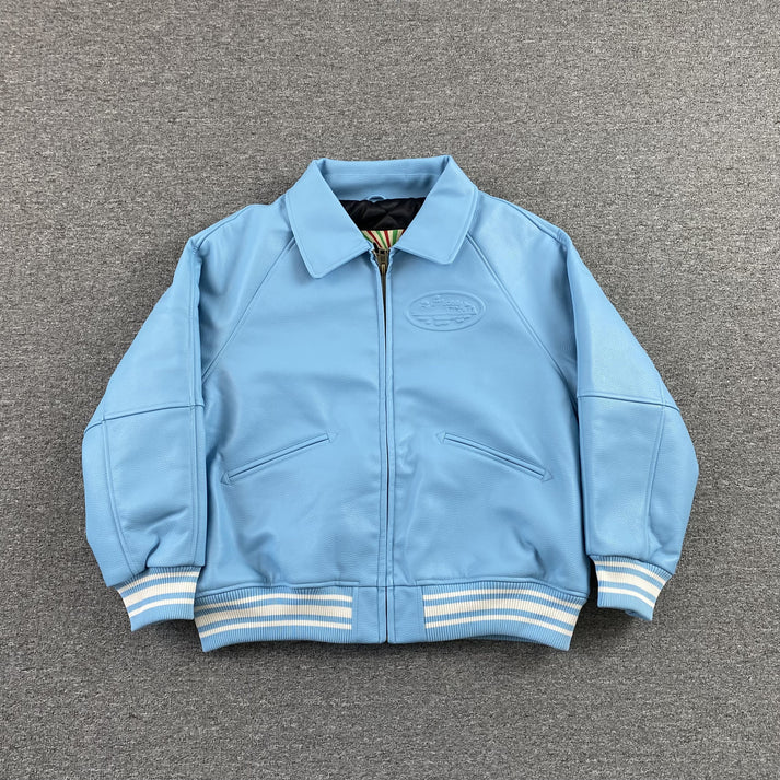 CORTEIZ LEATHER DA SKYDIVE BLUE JACKET