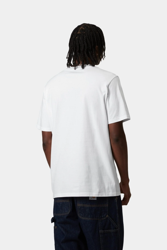 CARHARTT WIP WHITE AND ORANGE TEE