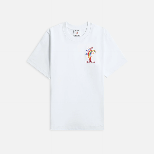 CASABLANCA NATURE TEACHER WHITE T-SHIRT