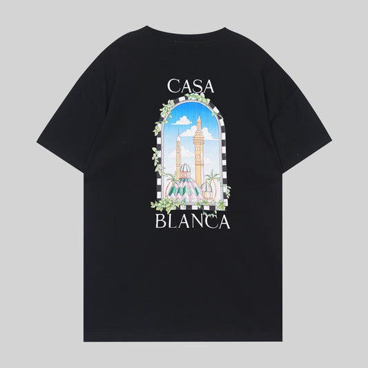 CASABLANCA VUE DE DAMAS BLACK T-SHIRT